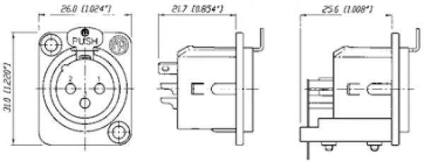 NEUTRIK XLR Einbaubuchse, 3-pol, NC3FDL1